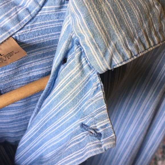 Ruff Hewan Large Blue White Striped Shirt - Picture 6 of 6